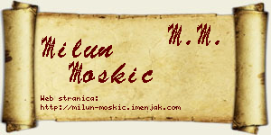Milun Moskić vizit kartica
